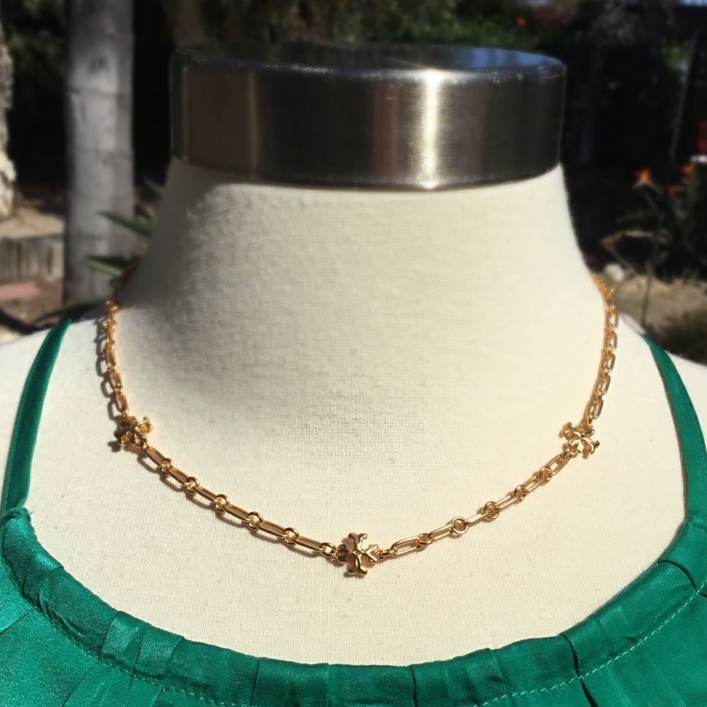 TORY BURCH VINTAGE GOLD KIRA NECKLACE - Picture 6 of 7